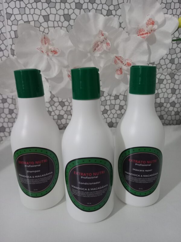 Kit nutrição capilar shampoo condicionador e máscara